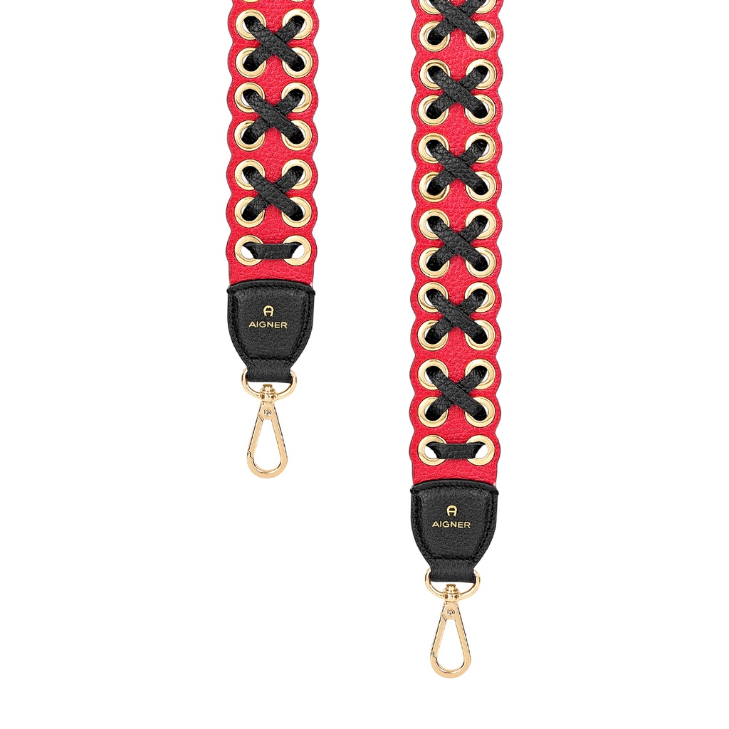 FASHION Leather Cord Shoulder Strap, signal red