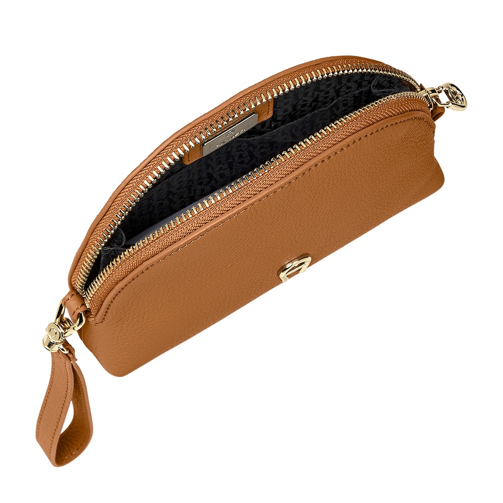 FASHION  Pouch - Half Moon Shape, maple brown