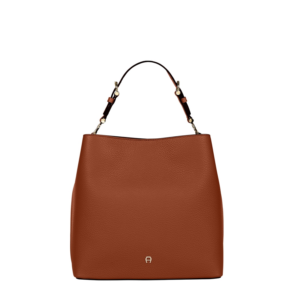 DELIA Hobo Bag M, dark cognac