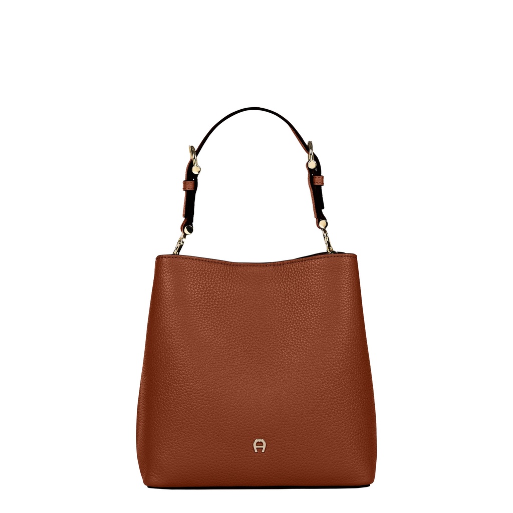 DELIA Hobo Bag S, dark cognac | AIGNER JAPAN WEBSITE